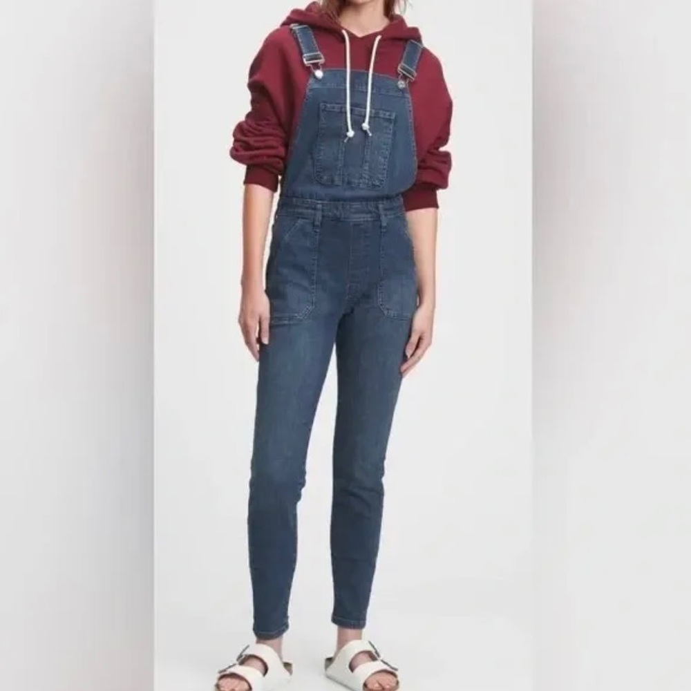 Gap Skinny Denim Overalls Medium Indigo Sz Med
